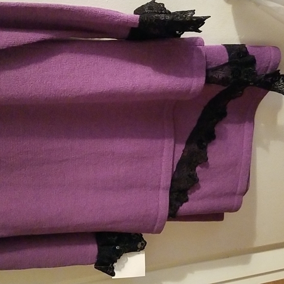 New Todd & Olivia USA Knit Sweater Suit Lace Vintage Brand Church Set Wool Poly - Picture 8 of 14